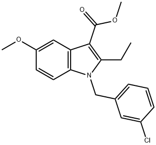 methyl 1-[(3-chlorophenyl)methyl]-2-ethyl-5-methoxy-1H-indole-3-carboxylate Structural