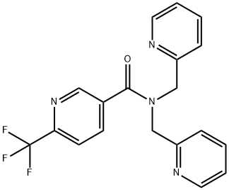 N,N-bis[(pyridin-2-yl)methyl]-6-(trifluoromethyl)pyridine-3-carboxamide Structural