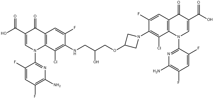 3-quinolinecarboxylic acid, 1-(6-amino-3,5-difluoro-2-pyridinyl)-7-[3-[3-[[1-(6-amino-3,5-difluoro-2-pyridinyl)-3-carboxy-8-chloro-6-fluoro-1,4-dihydro-4-oxo-7-quinolinyl]amino]-2-hydroxypropoxy]-1-azetidinyl]-8-