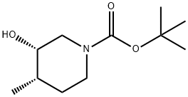 tert-butyl (3S,4S)-rel-3-hydroxy-4-methylpiperidine-1-carboxylate Structural