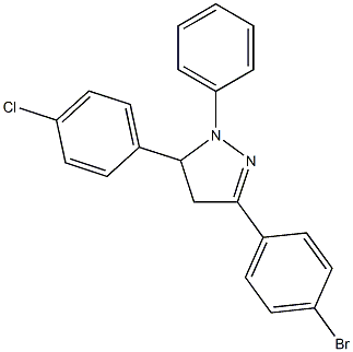 3-(4-bromophenyl)-5-(4-chlorophenyl)-1-phenyl-4,5-dihydro-1H-pyrazole Structural