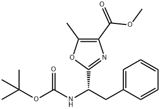 methyl 2-[(1S)-1-{[(tert-butoxy)carbonyl]amino}-2-phenylethyl]-5-methyl-1,3-oxazole-4-carboxylate Structural