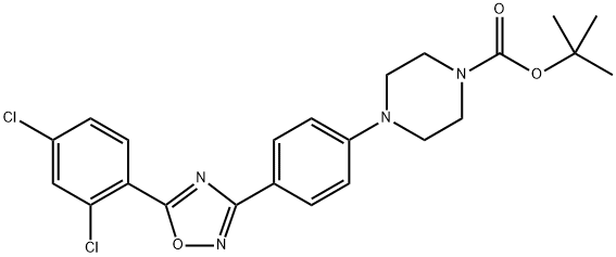 tert-butyl 4-{4-[5-(2,4-dichlorophenyl)-1,2,4-oxadiazol-3-yl]phenyl}piperazine-1-carboxylate Structural