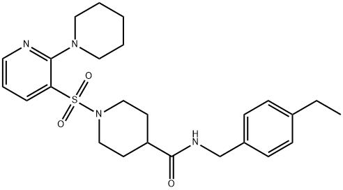 N-[(4-ethylphenyl)methyl]-1-{[2-(piperidin-1-yl)pyridin-3-yl]sulfonyl}piperidine-4-carboxamide Structural