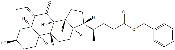 Cholan-24-oic acid,6-ethylidene-3-hydroxy-7-oxo-,phenylmethyl ester, (3α,5β)-