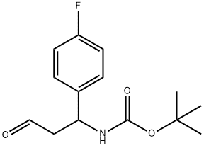 tert-butyl N-[1-(4-fluorophenyl)-3-oxopropyl]carbamate Structural