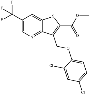 methyl 3-[(2,4-dichlorophenoxy)methyl]-6-(trifluoromethyl)thieno[3,2-b]pyridine-2-carboxylate Structural