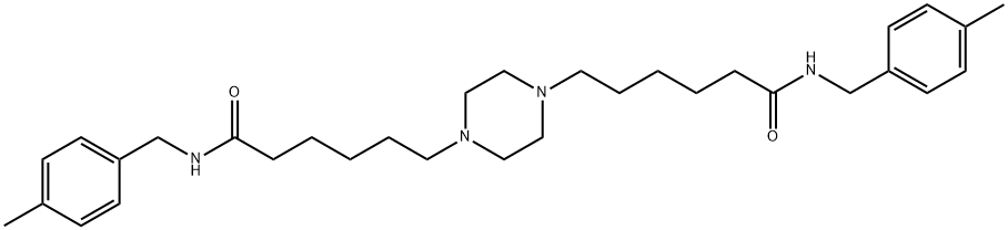 N-[(4-methylphenyl)methyl]-6-[4-(5-{[(4-methylphenyl)methyl]carbamoyl}pentyl)piperazin-1-yl]hexanamide Structural