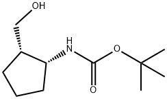 tert-butyl N-[(1R,2S)-2-(hydroxymethyl)cyclopentyl]carbamate Structural