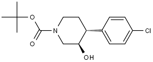 Trans (+/-) Tert-Butyl 4-(4-Chlorophenyl)-3-Hydroxypiperidine-1-Carboxylate Structural