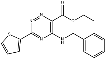 ethyl 5-(benzylamino)-3-(thiophen-2-yl)-1,2,4-triazine-6-carboxylate Structural