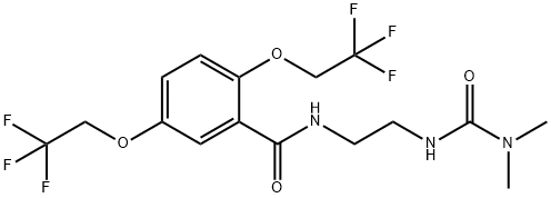 N-{2-[(dimethylcarbamoyl)amino]ethyl}-2,5-bis(2,2,2-trifluoroethoxy)benzamide Structural