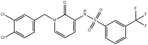 N-{1-[(3,4-dichlorophenyl)methyl]-2-oxo-1,2-dihydropyridin-3-yl}-3-(trifluoromethyl)benzene-1-sulfonamide Structural