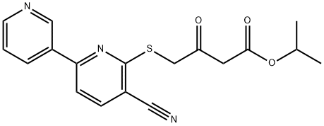 propan-2-yl 4-({5-cyano-[2,3'-bipyridine]-6-yl}sulfanyl)-3-oxobutanoate Structural