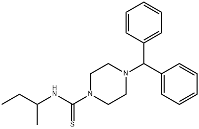 N-(butan-2-yl)-4-(diphenylmethyl)piperazine-1-carbothioamide Structural