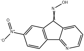 N-[(5E)-7-nitro-5H-indeno[1,2-b]pyridin-5-ylidene]hydroxylamine Structural