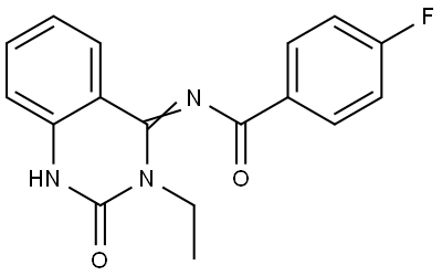 N-[(4Z)-3-ethyl-2-oxo-1,2,3,4-tetrahydroquinazolin-4-ylidene]-4-fluorobenzamide Structural