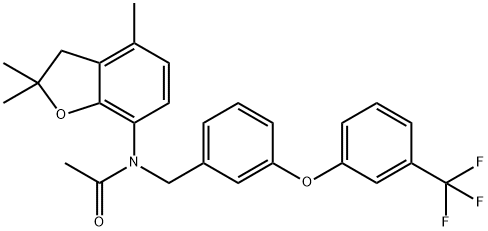 N-({3-[3-(trifluoromethyl)phenoxy]phenyl}methyl)-N-(2,2,4-trimethyl-2,3-dihydro-1-benzofuran-7-yl)acetamide Structural