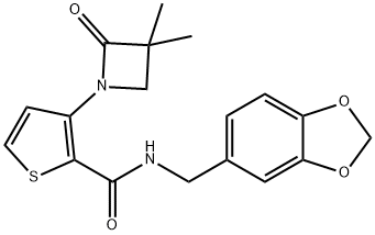 N-[(2H-1,3-benzodioxol-5-yl)methyl]-3-(3,3-dimethyl-2-oxoazetidin-1-yl)thiophene-2-carboxamide Structural