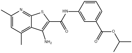 propan-2-yl 3-{3-amino-4,6-dimethylthieno[2,3-b]pyridine-2-amido}benzoate Structural