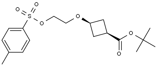 tert-butyl cis-3-{2-[(4-methylbenzenesulfonyl)oxy]ethoxycyclobutane-1-carboxylate Structural