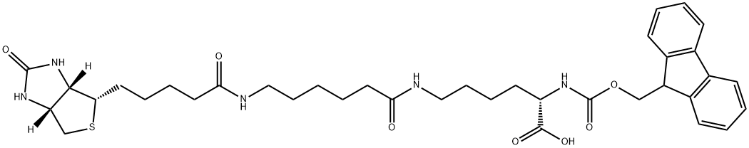 Fmoc-Lys(biotinyl-e-aminocaproyl)-OH Structural