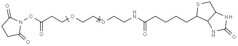 (+)-Biotin-PEG12-CH2CH2COONHS Ester Structural