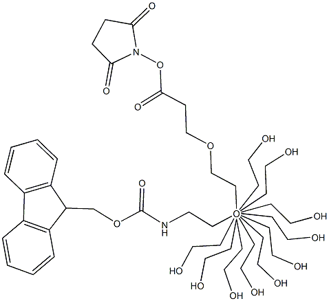 O-[2-(Fmoc-amino)-ethyl]-Oμ-[3-(N-succinimidyloxy)-3-oxopropyl]polyethylene  glycol  3000 Structural