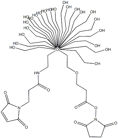 alpha-MaleiMidopropionyl-oMega-succiniMidyl-12(ethylene glycol) Structural