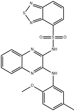N-[3-(2-methoxy-5-methylanilino)quinoxalin-2-yl]-2,1,3-benzothiadiazole-4-sulfonamide Structural