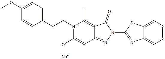 sodium 2-(1,3-benzothiazol-2-yl)-5-[2-(4-methoxyphenyl)ethyl]-4-methyl-3-oxopyrazolo[4,3-c]pyridin-6-olate Structural