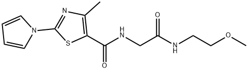 N-[2-(2-methoxyethylamino)-2-oxoethyl]-4-methyl-2-pyrrol-1-yl-1,3-thiazole-5-carboxamide Structural