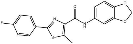 N-(1,3-benzodioxol-5-yl)-2-(4-fluorophenyl)-5-methyl-1,3-thiazole-4-carboxamide Structural