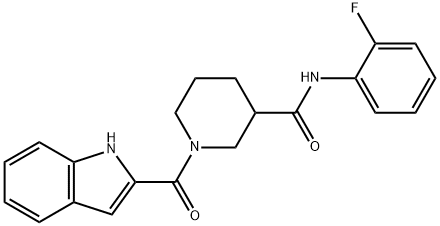 N-(2-fluorophenyl)-1-(1H-indole-2-carbonyl)piperidine-3-carboxamide Structural