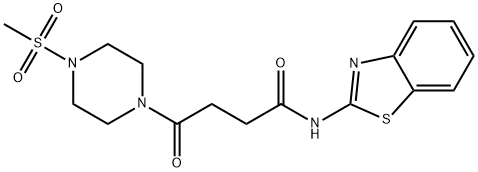 N-(1,3-benzothiazol-2-yl)-4-(4-methylsulfonylpiperazin-1-yl)-4-oxobutanamide Structural