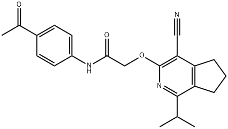 N-(4-acetylphenyl)-2-[(4-cyano-1-propan-2-yl-6,7-dihydro-5H-cyclopenta[c]pyridin-3-yl)oxy]acetamide Structural