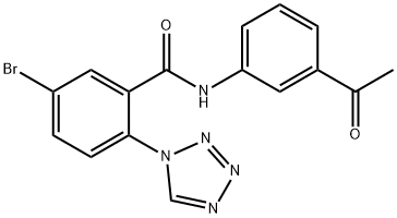 N-(3-acetylphenyl)-5-bromo-2-(tetrazol-1-yl)benzamide Structural