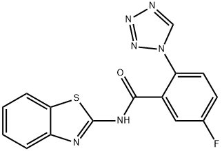 N-(1,3-benzothiazol-2-yl)-5-fluoro-2-(tetrazol-1-yl)benzamide Structural