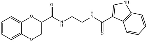 N-[2-(2,3-dihydro-1,4-benzodioxine-3-carbonylamino)ethyl]-1H-indole-3-carboxamide Structural