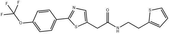 N-(2-thiophen-2-ylethyl)-2-[2-[4-(trifluoromethoxy)phenyl]-1,3-thiazol-5-yl]acetamide Structural