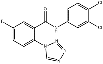 N-(3,4-dichlorophenyl)-5-fluoro-2-(tetrazol-1-yl)benzamide Structural
