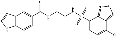 N-[2-[(4-chloro-2,1,3-benzoxadiazol-7-yl)sulfonylamino]ethyl]-1H-indole-5-carboxamide Structural