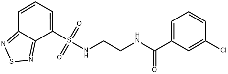 N-[2-(2,1,3-benzothiadiazol-4-ylsulfonylamino)ethyl]-3-chlorobenzamide Structural