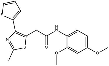 N-(2,4-dimethoxyphenyl)-2-(2-methyl-4-thiophen-2-yl-1,3-thiazol-5-yl)acetamide Structural