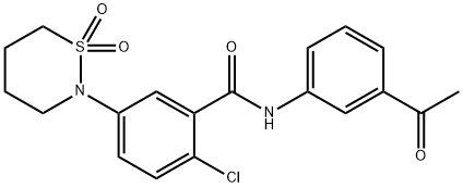 N-(3-acetylphenyl)-2-chloro-5-(1,1-dioxothiazinan-2-yl)benzamide Structural