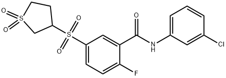 N-(3-chlorophenyl)-5-(1,1-dioxothiolan-3-yl)sulfonyl-2-fluorobenzamide Structural