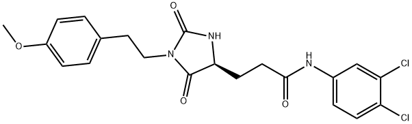 N-(3,4-dichlorophenyl)-3-[(4S)-1-[2-(4-methoxyphenyl)ethyl]-2,5-dioxoimidazolidin-4-yl]propanamide Structural