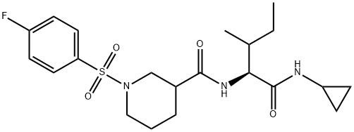 N-[(2S)-1-(cyclopropylamino)-3-methyl-1-oxopentan-2-yl]-1-(4-fluorophenyl)sulfonylpiperidine-3-carboxamide Structural