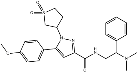 N-[2-(dimethylamino)-2-phenylethyl]-1-(1,1-dioxothiolan-3-yl)-5-(4-methoxyphenyl)pyrazole-3-carboxamide Structural