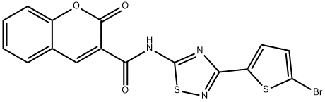 N-[3-(5-bromothiophen-2-yl)-1,2,4-thiadiazol-5-yl]-2-oxochromene-3-carboxamide Structural